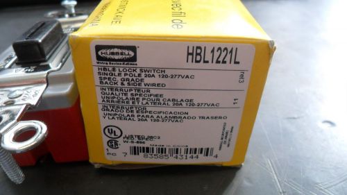 Hubbell HBL1221L Single Pole 20A 125-277V Spec Grade Lock Switch