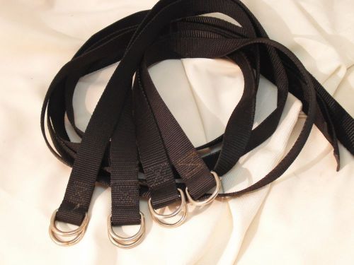 Black nylon tie down straps 1&#034; x  50&#034; with double d-ring buckles used for sale