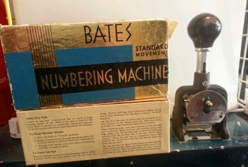 BATES STANDARD MOVEMENT NUMBERING MACHINE
