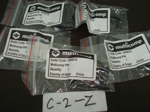 Lot of 5 MULTICOMP - MC9B232-2034 - HEADER, RIGHT ANGLE, L/LATCH, 20WAY