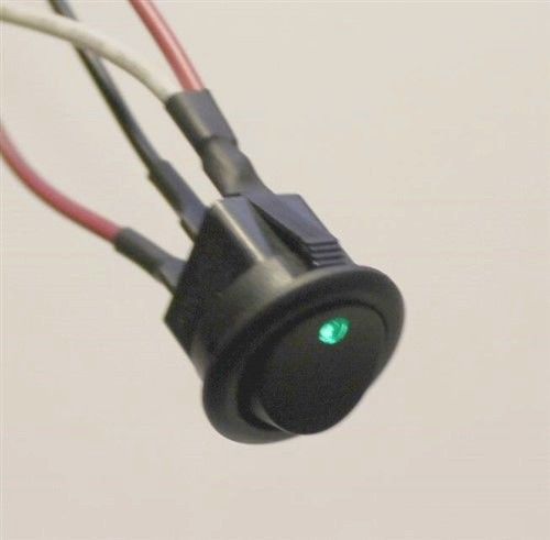 Zing Ear ZE201 Round Rocker Toggle Switch Black Snap-in On/Off Illuminated 3 Pin