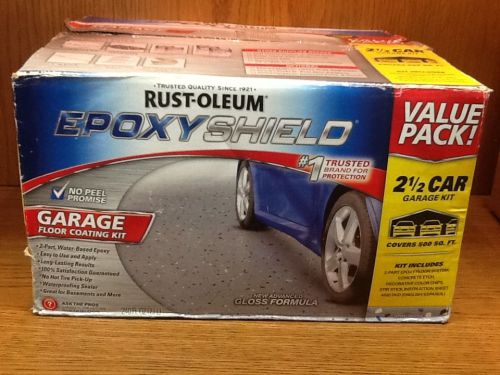 Rustoleum epoxy shield grey garage floor paint kit 500 ft 2.5 car bonus 251870 for sale