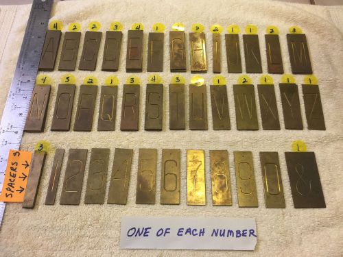#2 ~ Vintage Engraving Machine Fonts ~ 1-1/2&#034; Letters - BRASS - New Hermes?