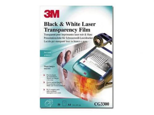 3M Transparency Film for Laser Printers- CG 3300, 25 sheets, 8 1/2 x 11-OPEN BOX