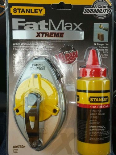 New stanley fat max xtreme chalk line reel 47-481 100&#039; aluminum w/ 4 oz. chalk for sale