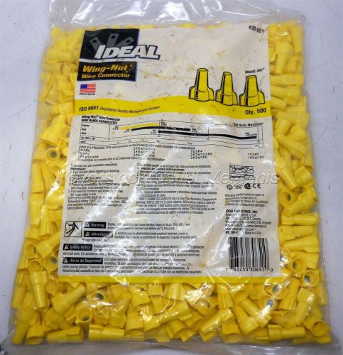 IDEAL 30-651 Wing-Nut Wire Connector / Yellow / Bag of 500 / model 451