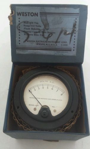 Vintage new old stock weston electrical instrument corp bakelite volt meter for sale