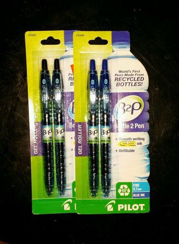 4 B2P Bottle 2 Pen Gel Roller Pens G2 Smooth Writing Ink Black or blue 0.7