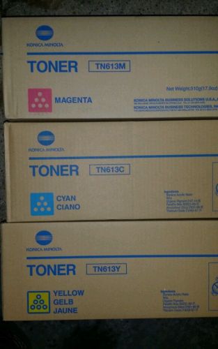Konica Minolta TN-613 CYM Full Color Set C452,C552,C652  Cyan/Yellow/Magenta