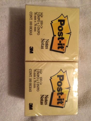 Post - it Notes Sticky Notes 3 M 12 Pack Total 1200 Notes 3 in x 3 in Yellow NEW