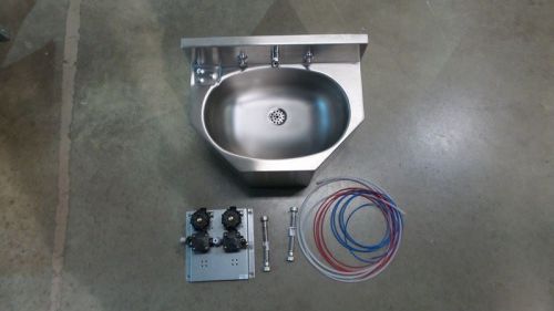 Acorn 1657-1-bp-04-m 12-1/2 in w stainless steel penal bathroom sink for sale
