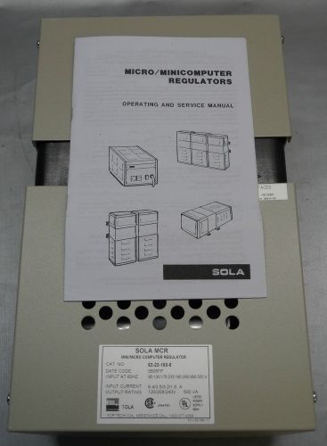 NEW SOLA MCR 63-23-150-8 MINI/MICRO COMPUTER REGULATOR TRANSFORMER