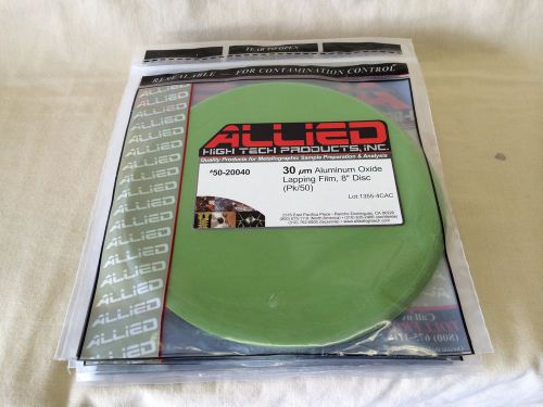 (300) Allied High Tech 30 Micron Aluminum Oxide Lapping Film 8&#034; Disc #50-20040