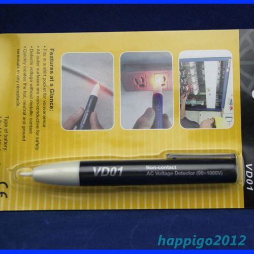 Portable Black Non Contact AC Voltage 90~1000V Tester Pen ZQ