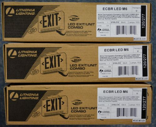 LITHONIA ECBR LED M6 EMERGENCY EXIT /UNIT COMBO 120/277V 3 PC