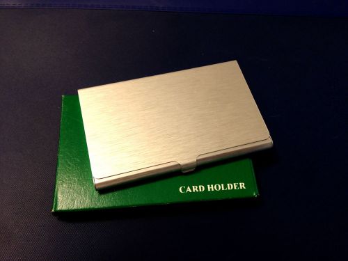 New Business Card Holder (Brushed Silver Metal)