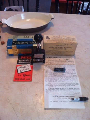 Vintage BATES Numbering Machine Style E, 6-Wheel Industrial Stamper W/Orig. Box