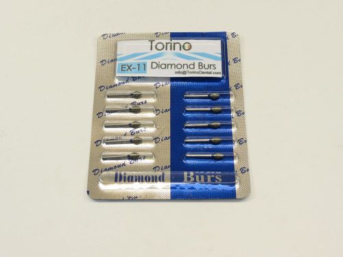 Dental Diamond Burs Inverted Cone Double Lab EX-11 FG Set /1 Pack 10 Pcs TORINO