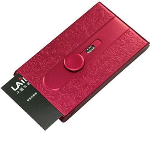 Women automatic slide embossed metal business credit card holder case b31r for sale