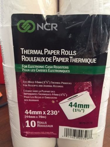 NEW NCR Thermal Paper Rolls 44mm x 230&#039; (44mm x 70m) 10Rolls