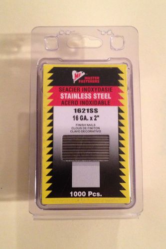 2&#034; x 16 gauge Stainless Steel Straight Finish Nails, 1000 pcs