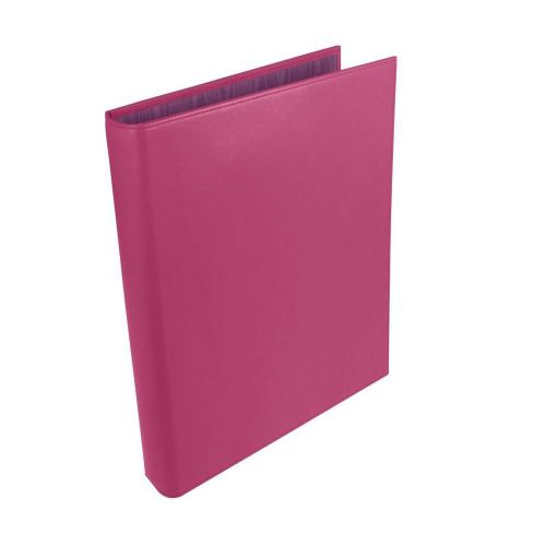 LUCRIN - Simple A4 binder - Smooth Cow Leather - Fuchsia