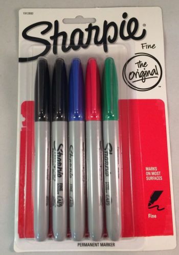 New original Sharpie permanent markers 5 pack black free shipping!