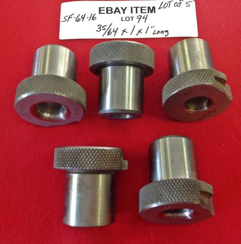 Acme sf-64-16 slip-fixed renewable drill bushings 35/64&#034; x 1&#034; x 1&#034; lot of 5 usa for sale