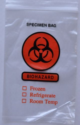 Biohazard Specimen Bags 6&#034; x 9&#034; - 100 Count (Free Shipping)