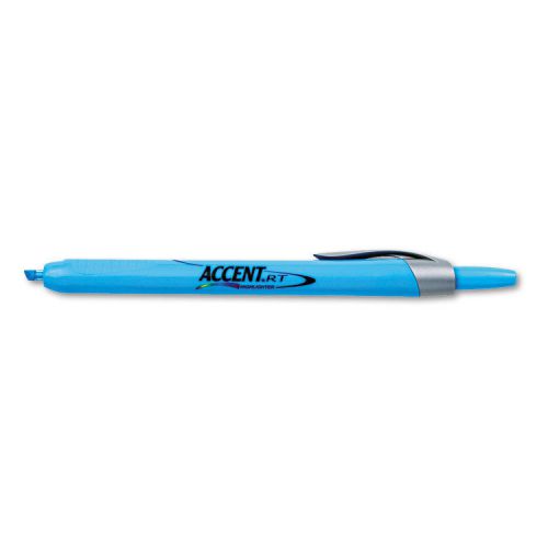 Accent Retractable Highlighters, Chisel Tip, Fluorescent Blue, 12/Pk