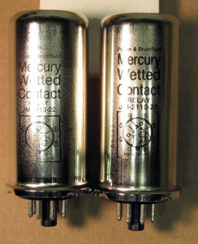 NOS PAIR POTTER &amp; BRUMFIELD MERCURY WETTED CONTACT RELAY JM-2110-22 NEW