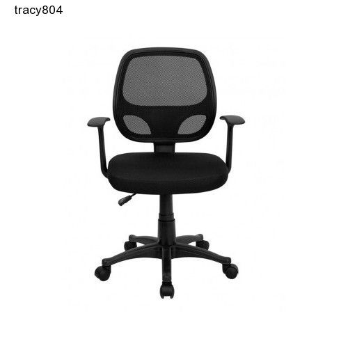 Computer Chair Mid-Back Mesh  Black Ergonomic Adjustable Padded Swivel Comfort