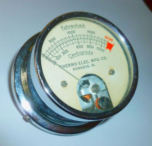 Vintage Chrome Plated Thermo Electric Meter 3&#034; DIA