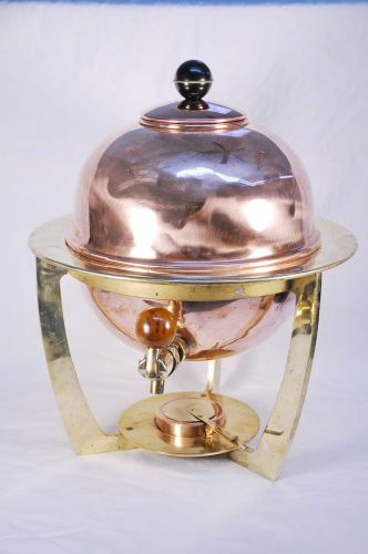 Very Large 1930&#039;s Art Deco Antique Hotel Steamship Train Brass &amp; Copper Tea Urn