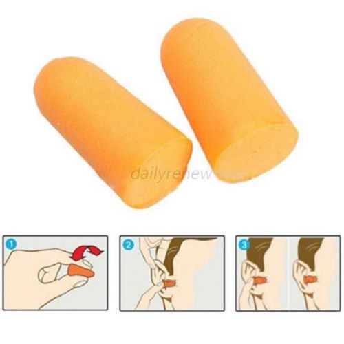 1 pair orange comfortable 3m 1100 disposable ear plug foam noise reducer  d31 for sale