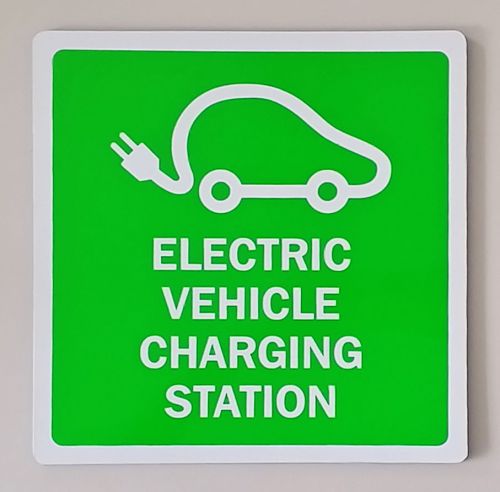 Electric Vehicle Charging Station sign, -Reflective Green- 12&#034;x12&#034;