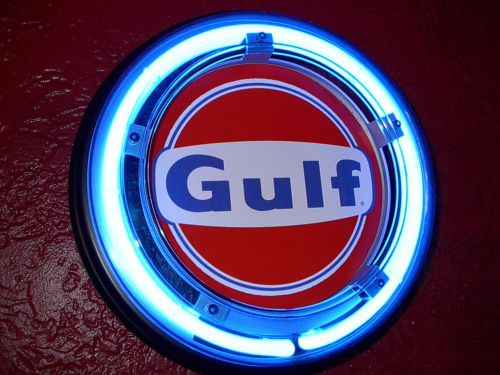 *** Gulf Oil Gas Service Station Garage Man Cave Neon Advertising Sign