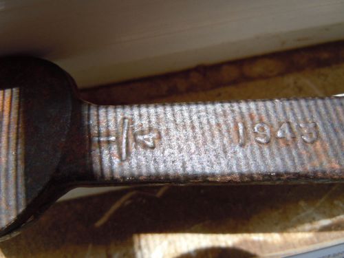 vintage wrench *FROM 1943* 7.5&#034; Long antique 1/4&#034; 5/16&#034; Collectible Unique RARE