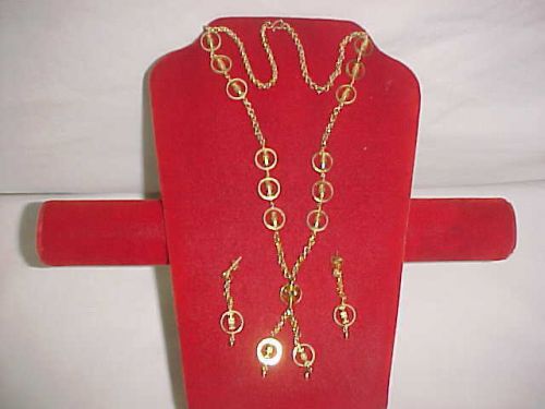 GOLDEN Superb DESIGNER Necklace SET Sari SALWAR KAMEEZ SUIT BALLROOM Jewelry BEL