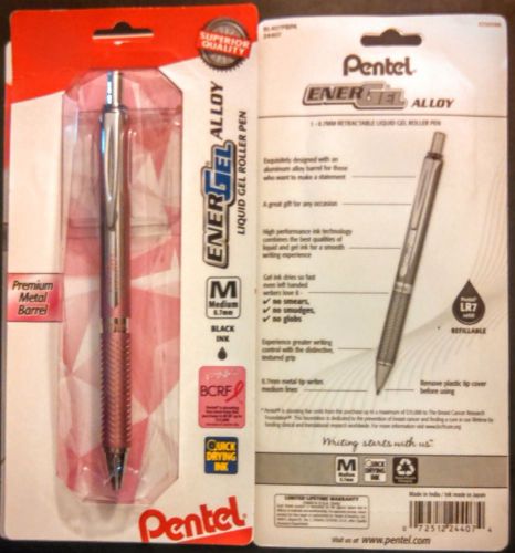 PENTEL ENERGEL RT PINK METAL ALLOY BARREL Pen 0.7mm.