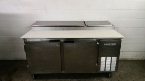 Beverage air 67&#034; pt67 refrigerated raised rail pizza prep table 2 door tested for sale