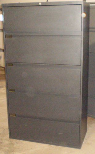 5 DRAWER LATERAL STEELCASE  File Cabinet 36&#034;  W/ Lock &amp; Key