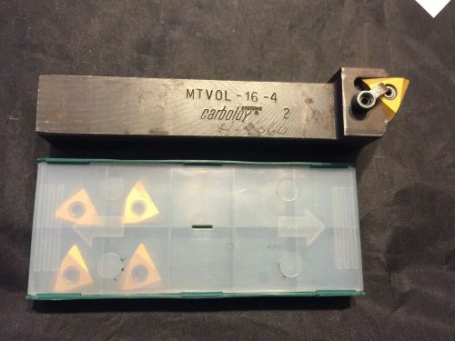 Carboloy MTVOL 16-4 Tool Holder w/ 5 New Carbide Inserts