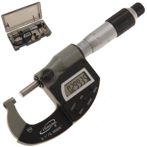Igaging 0-1&#034; digital outside micrometer electronic lcd display and vernier w/ for sale