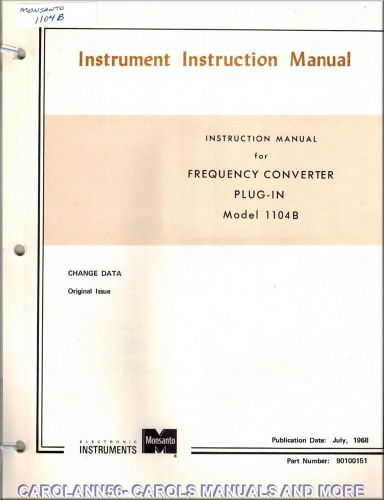 MONSANTO Manual 1104B FREQUENCY CONVERTER PLUG-IN