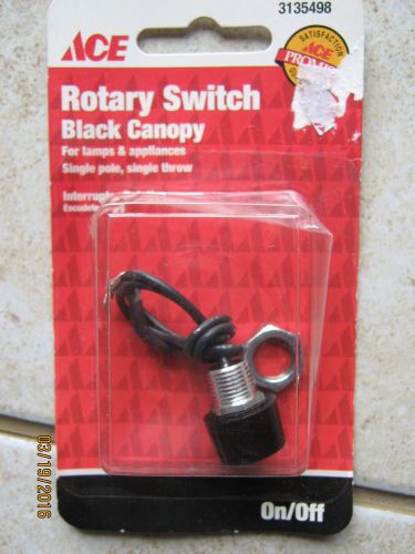 Ace Black Canopy Rotary Switch Lamps Appliances On Off Round NOS 3135498