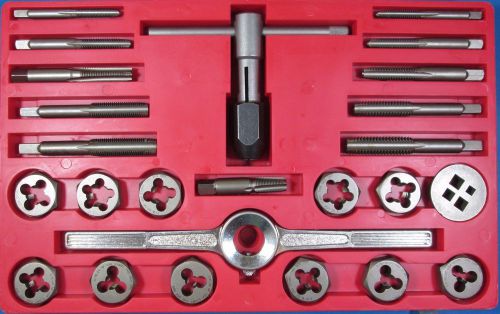 Vermont American 25 Piece Tap And Die Set 11 Dies &amp; Taps, T-Handle Wrench,Driver