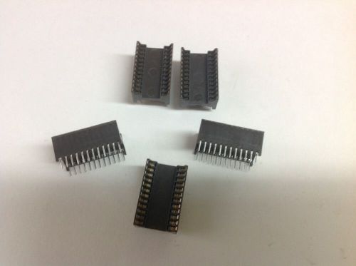 Lot of Five: 24 Pin IC Socket Pin Through Hole Solder DIP High Profile Wide Type