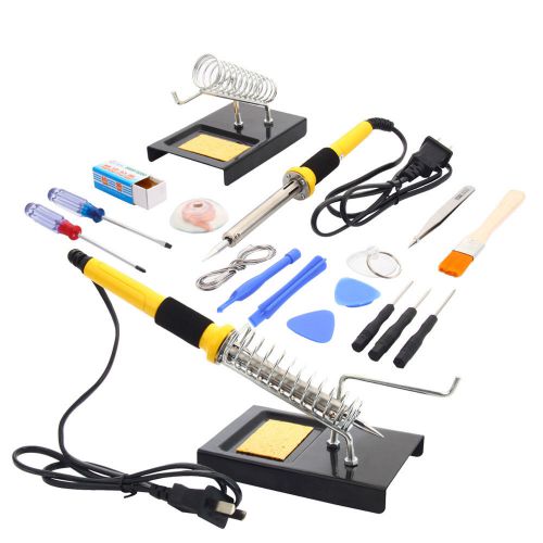 18in1 110V 60W Electric Soldering Iron Tool Kit Set w Sucker Tin Wire Iron Stand