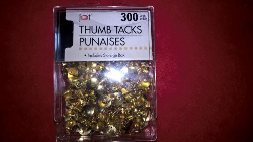JOT NEW GOLD  Color Thumb Tacks 300 count, include Storage Box Sealed
